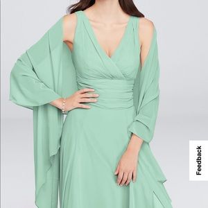 Sheer Chiffon Mint Wrap from David’s Bridal.